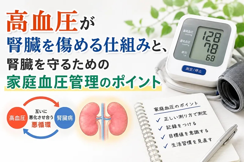 高血圧が腎臓を傷める仕組みと、腎臓を守るための家庭血圧管理のポイント